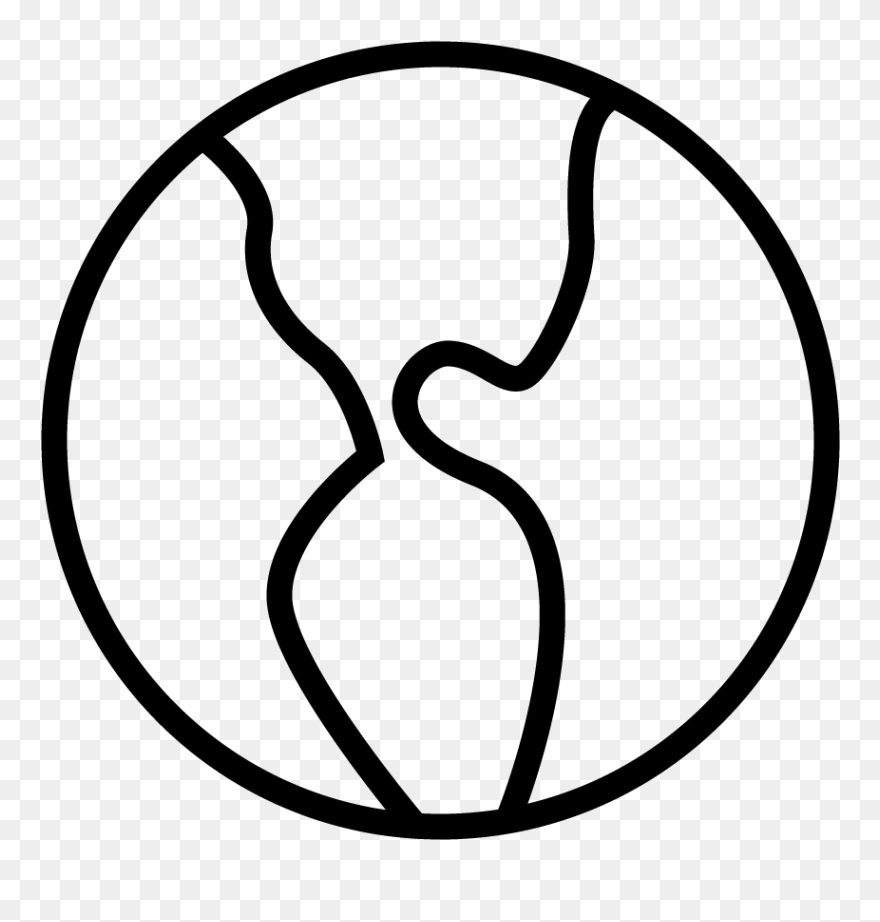 Earth Icon" - Line Art Clipart