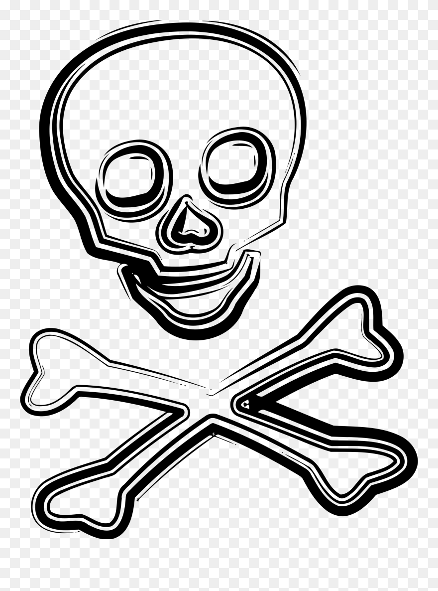 Skull And Crossbones Sketch - Portable Network Graphics Clipart