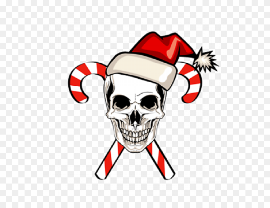 Skull With Candy Canes Clipart