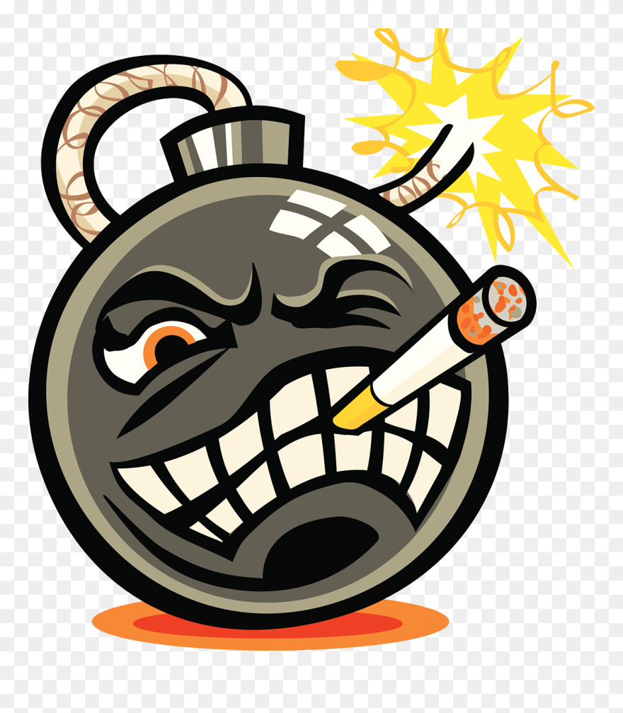 Smoking Bomb Cartoon Evil Png Download Free Clipart - Cartoon Bomb Smoking Transparent Png