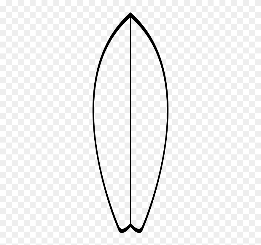 White Surfboard Svg Clip Arts - Line Art - Png Download