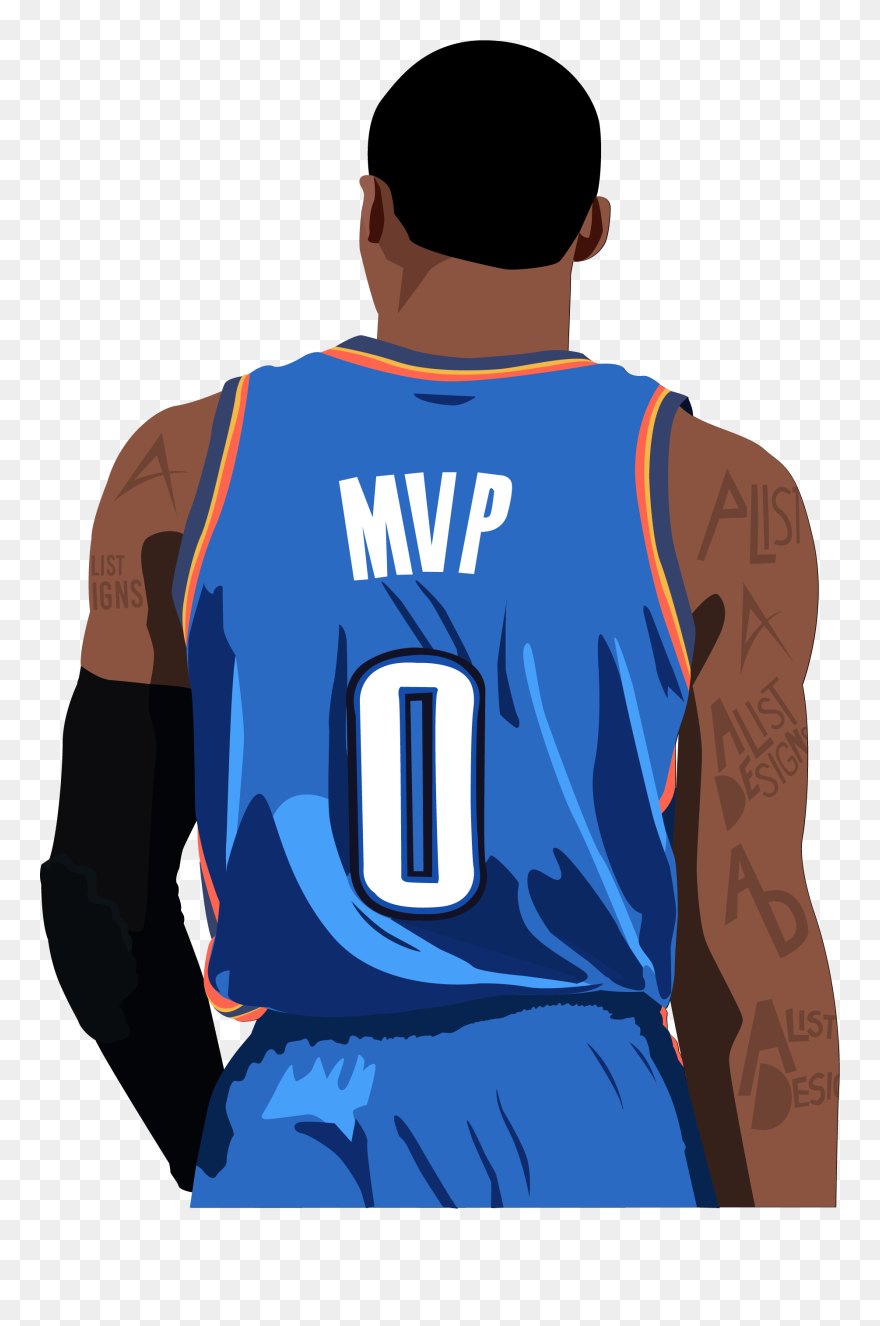 Russell Westbrook Mvp Illustration Clip Art Free Stock - Transparent Russell Westbrook Clipart Png