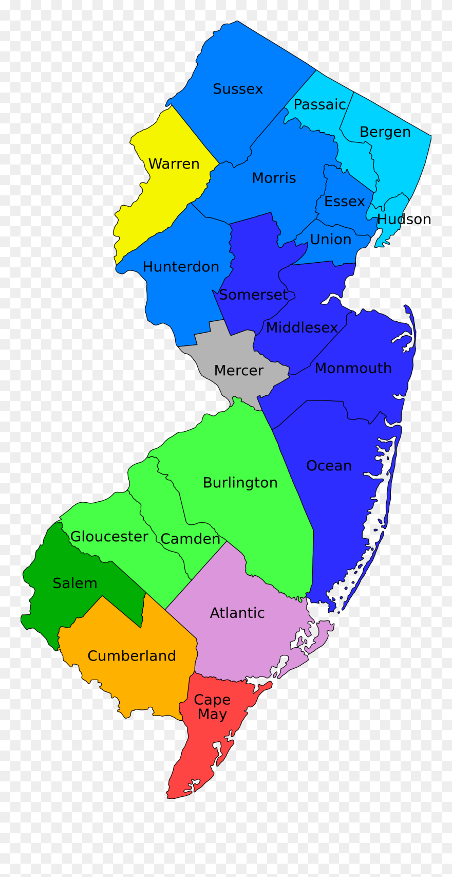 New Jersey Counties By - Native American Tribes In New Jersey Clipart