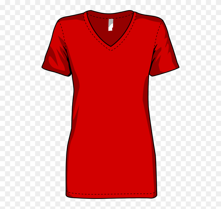 Shoulder,neck,sleeve - Red Women Shirt Clip Art Transparent - Png Download