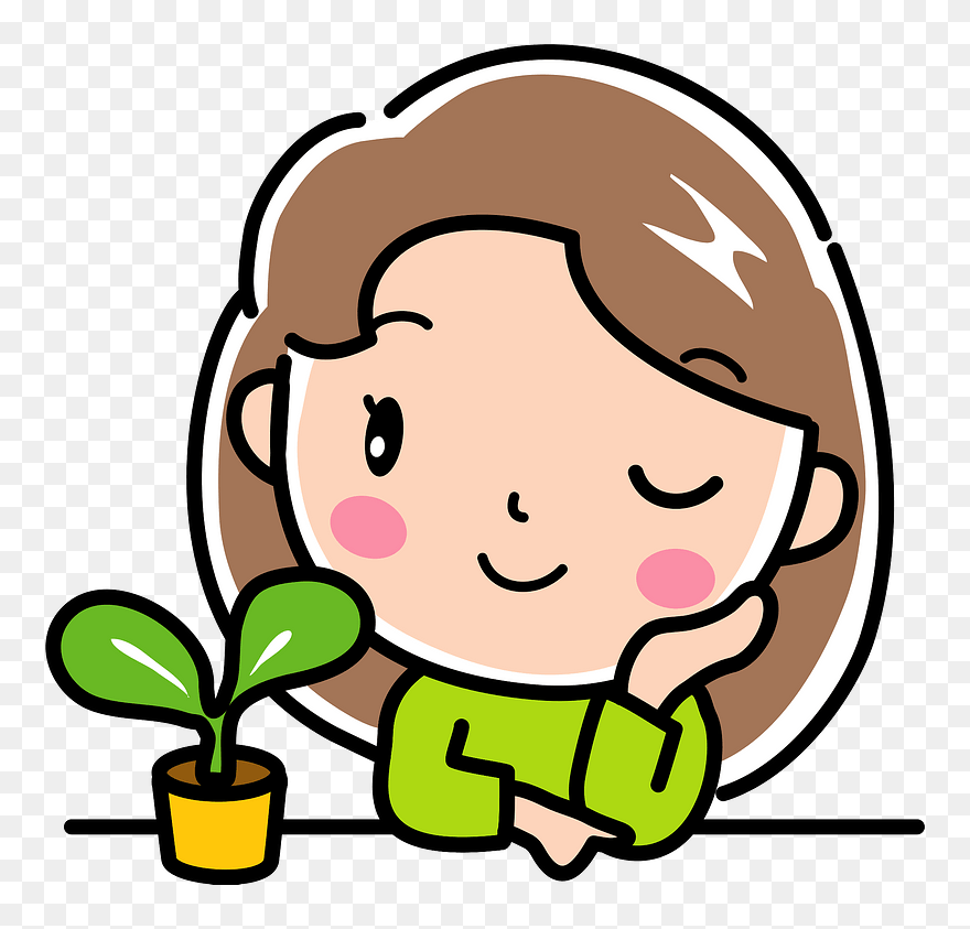 Girl Ecology Plant Clipart - Maker's Mark - Png Download