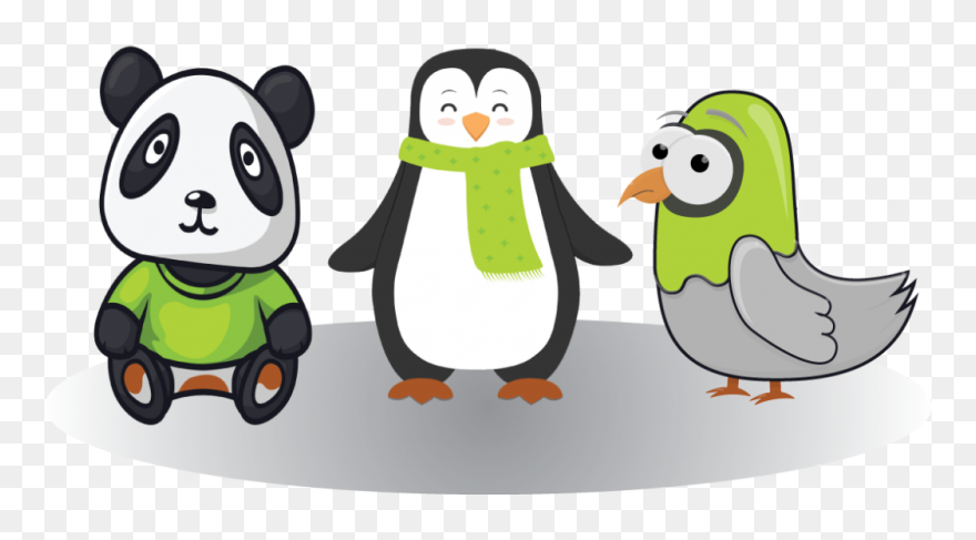 Penguins And Pandas Cartoon Clipart