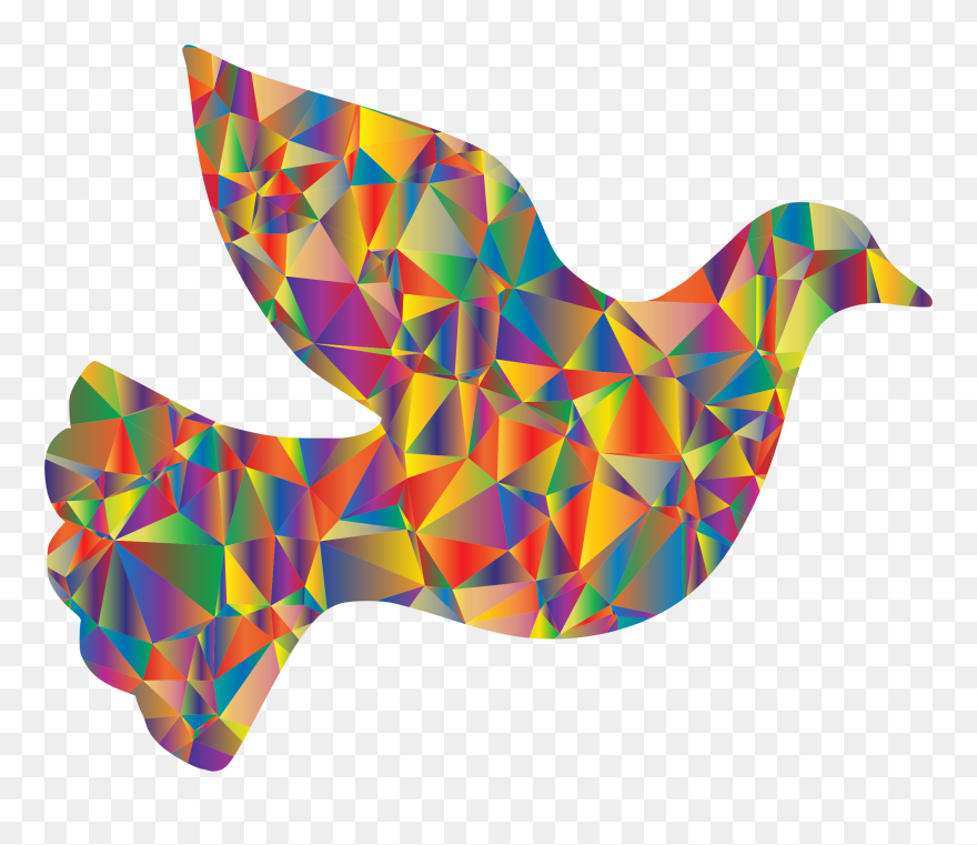 Dove Peace Colourful, Transparent Png - Clip Art