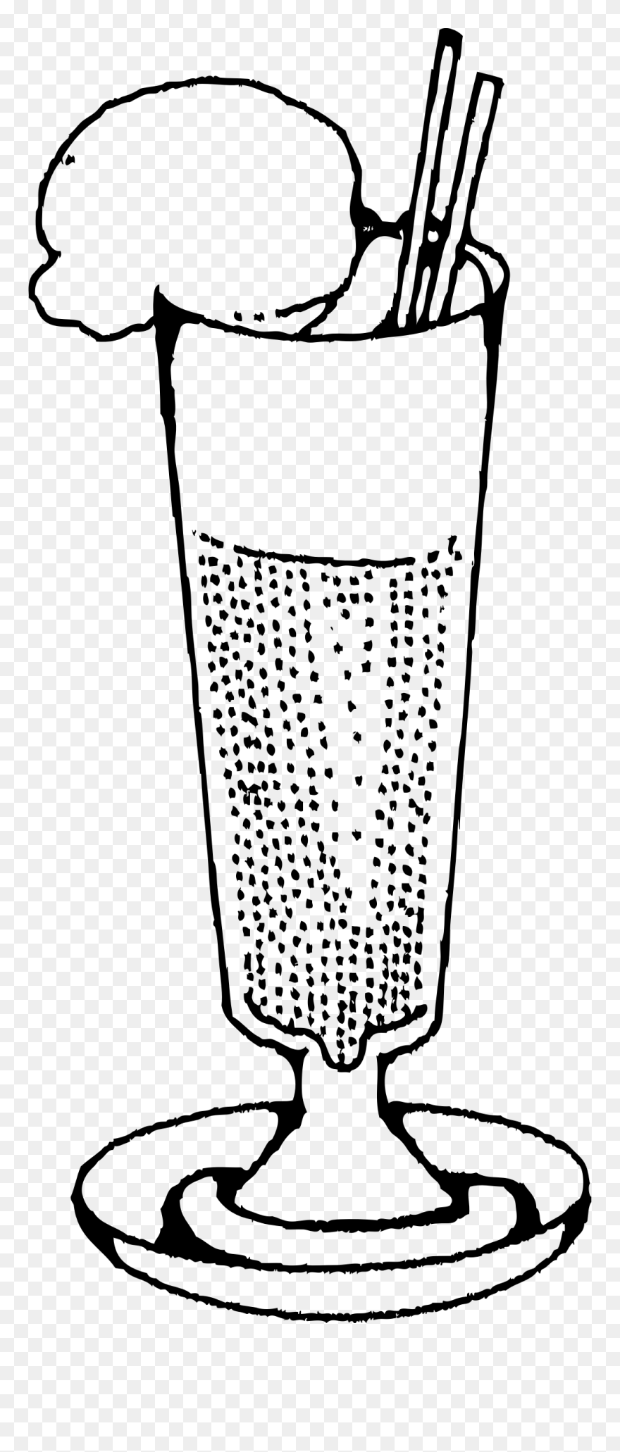 Floating Drawing Soft Drink - Soda Clipart Black And White - Png Download
