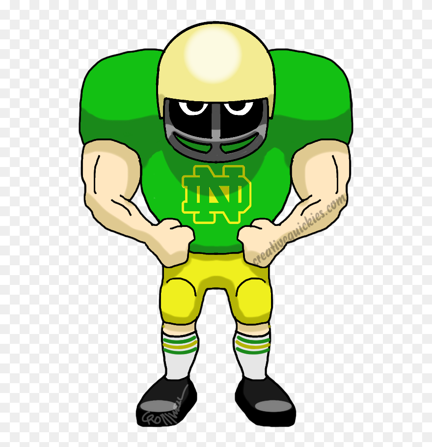 South Bend Indiana Notre Dame Fighting Irish - Easy Cartoon Football Player Clipart