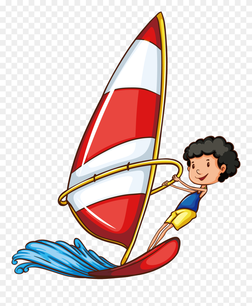 Skiing Clipart Slalom Skiing - Water Sport Drawing - Png Download