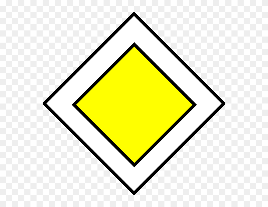 Free Vector Priority Road Traffic Sign Clip Art - Sign - Png Download