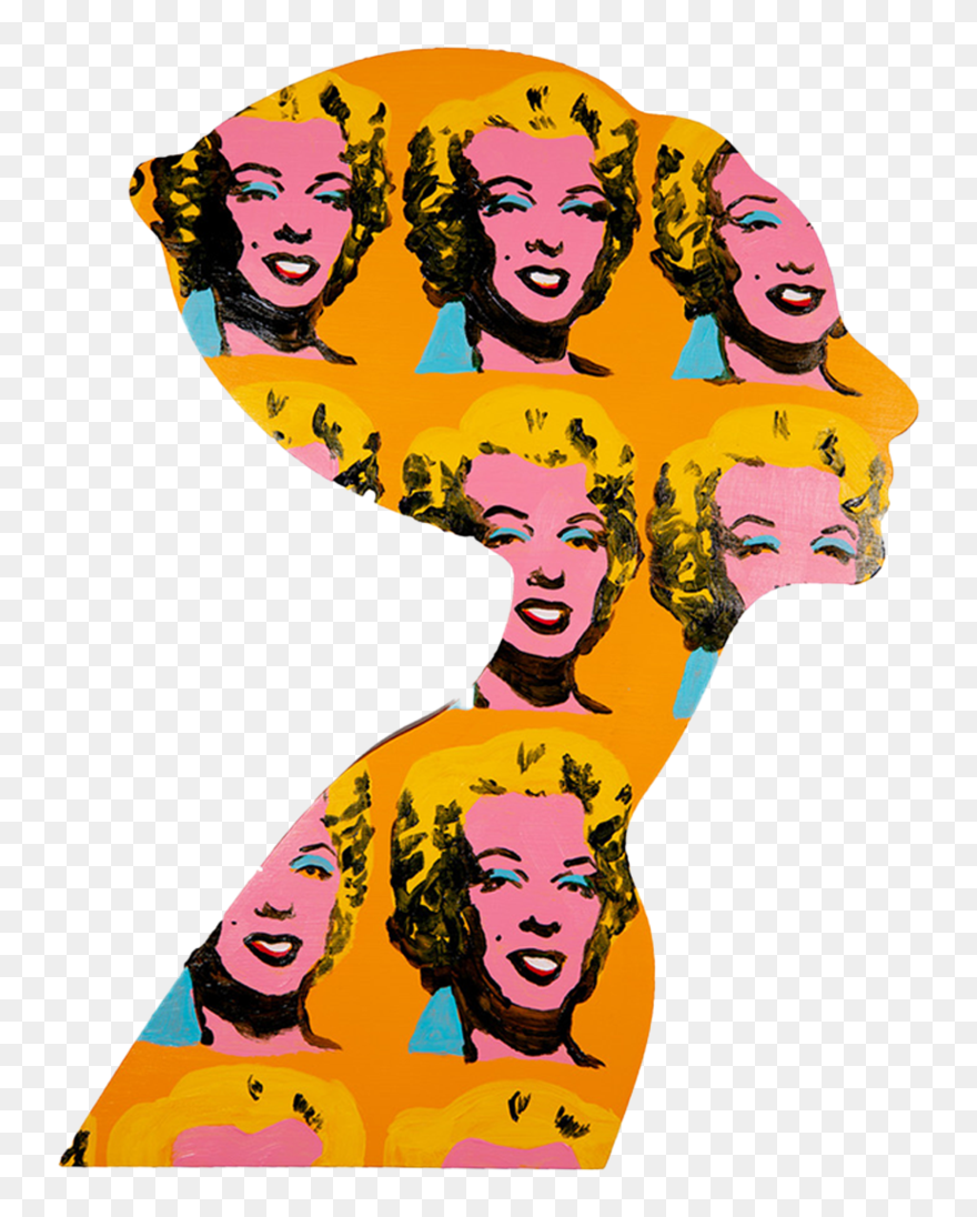 Yellow Marilyn Warhol Audrey Silhouette Clipart
