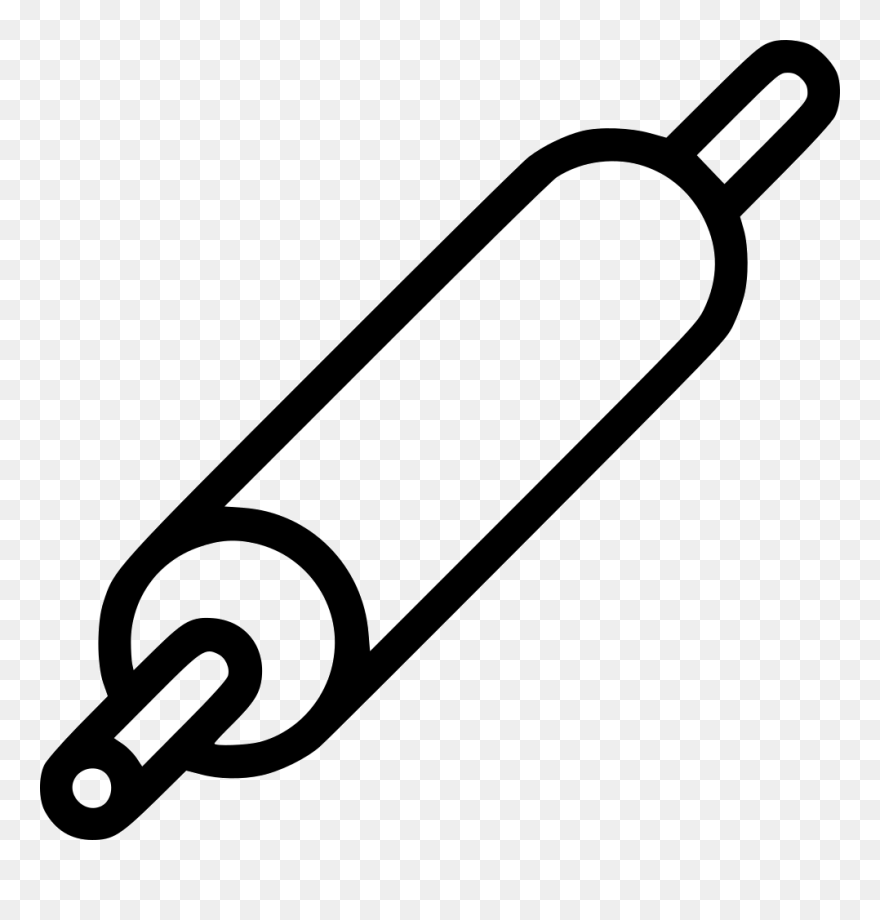 Pin Clipart Svg - Rolling Pin Clipart Black And White - Png Download