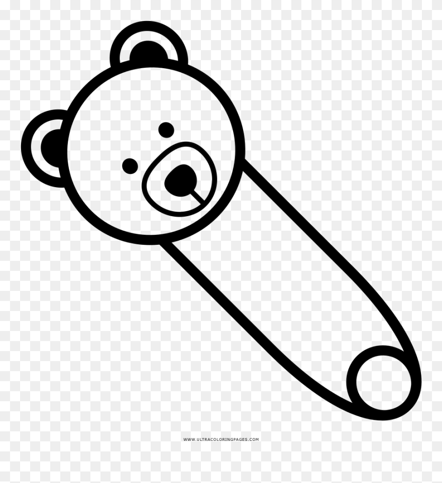 Safety Pin Coloring Page - Fralda Para Colorir Png Clipart