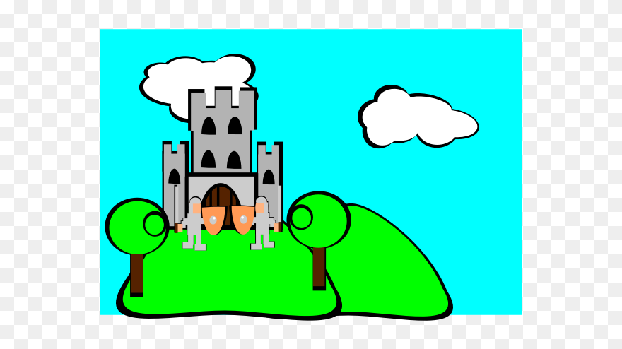Cartoon Castle With Guards - Castle And Kings Cartoon Clipart