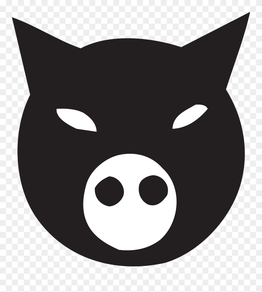 Black Pig Face Svg Clip Arts - Black Pig Images Cartoon - Png Download