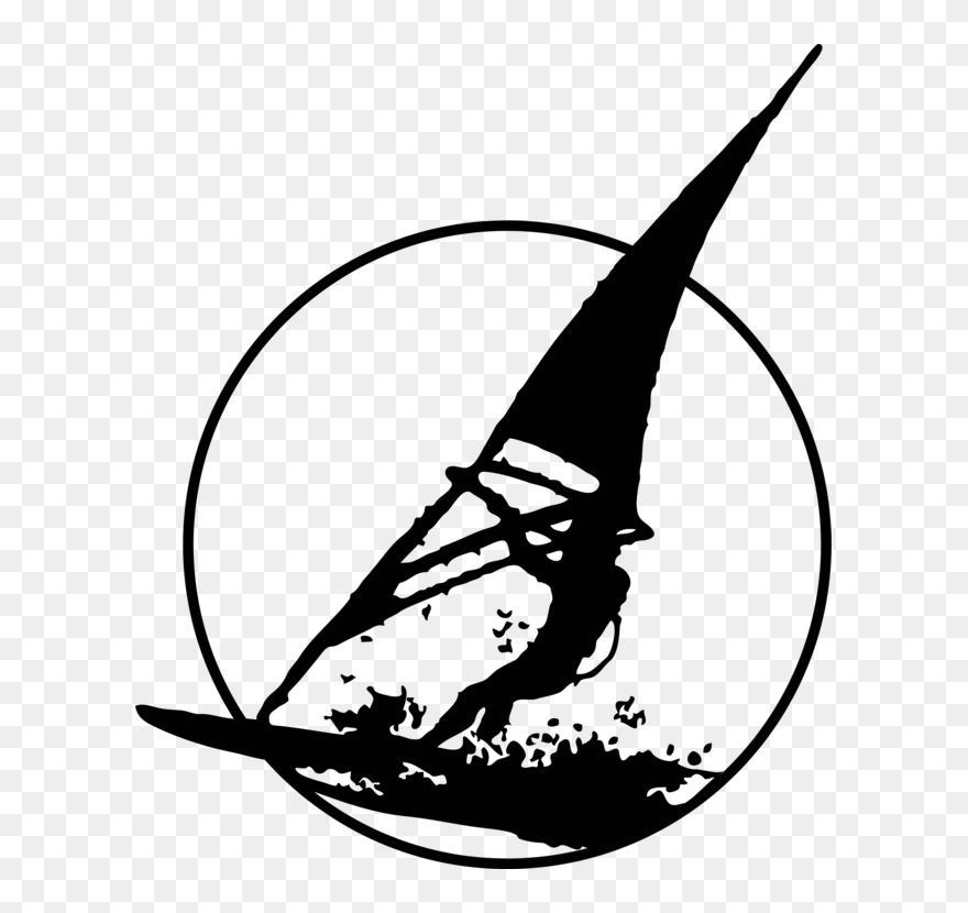 Line Art,plant,silhouette - Windsurfer Clipart - Png Download