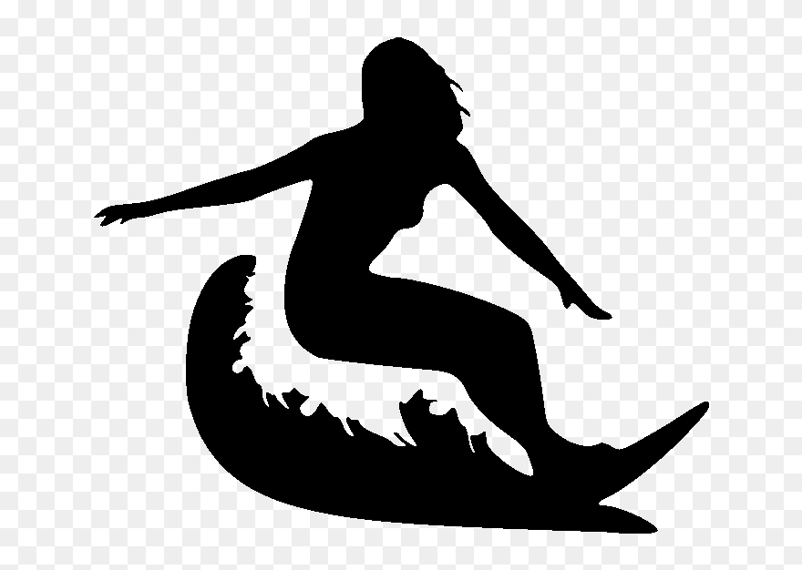 Surfing Girl Clipart - Png Download