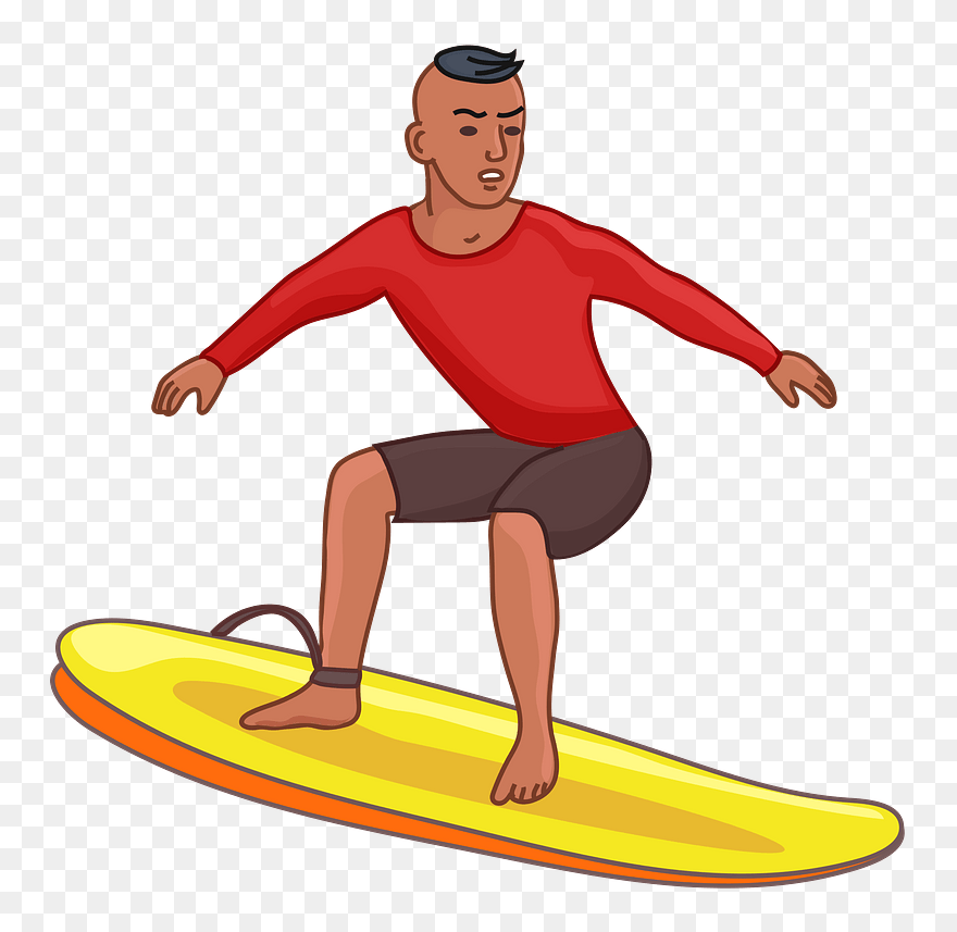 Surfer Clipart - Surfboard - Png Download