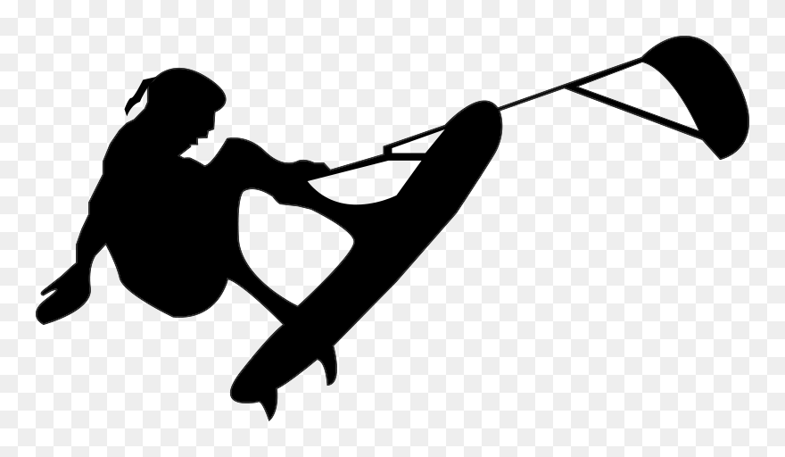 Wind Surfing Extreme Sports Decal - Kitesurf Free Vector Clipart