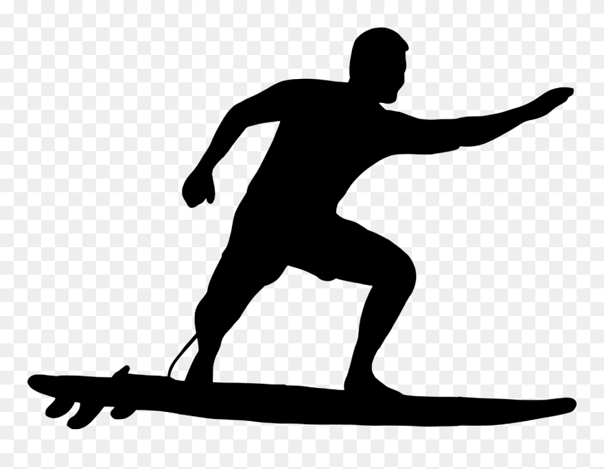 Man Surfing Silhouette Clipart