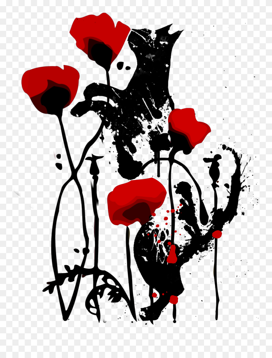 #poppies #cat - Illustration Clipart