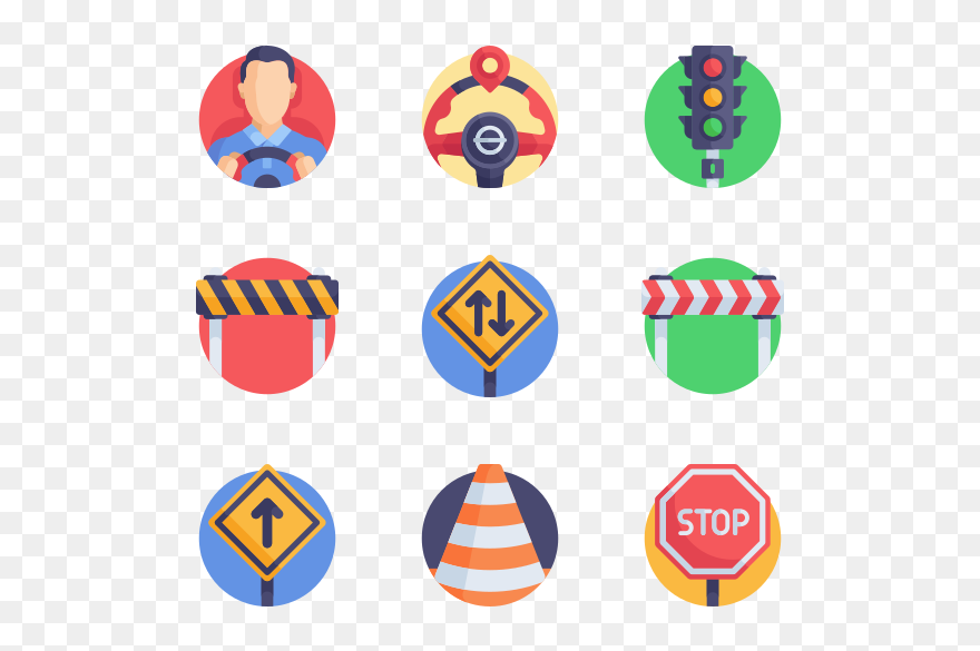 Icon Driving School - Flat Icon Clipart