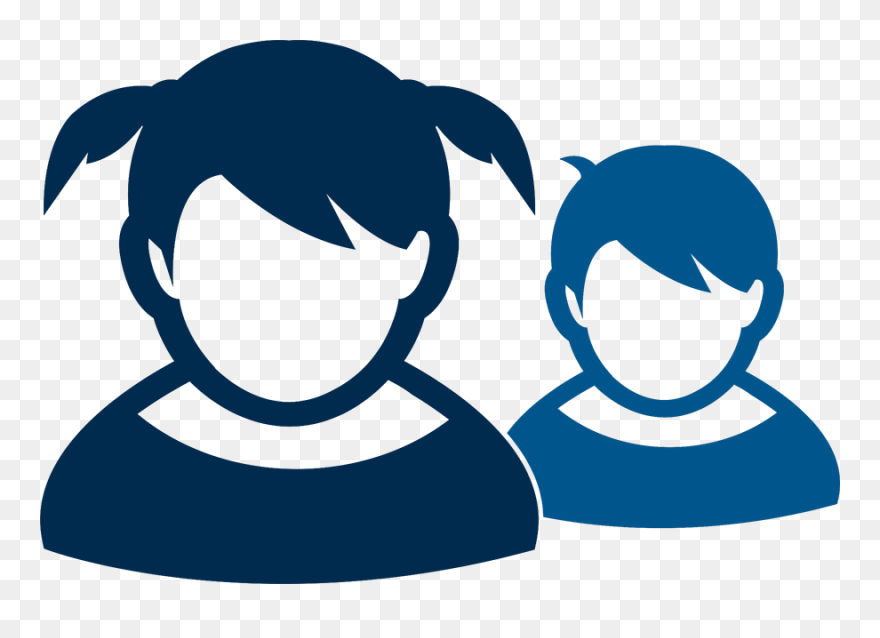 Icon Of A Young Girl And Young Boy Clipart