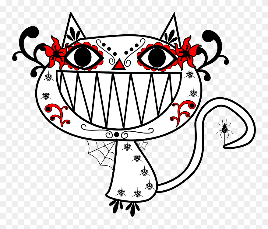 Santa Muerte Cat Clipart - Clip Art - Png Download