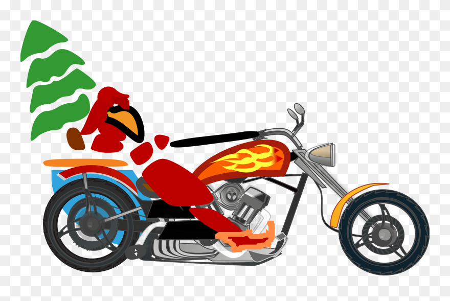Santa Motorcycle Png Clipart