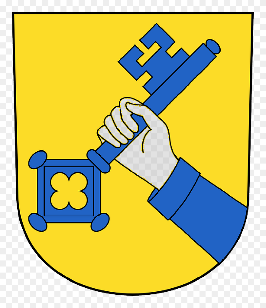 Crest, Emblem, Coat Of Arms, Flag, Swiss, Key, Hand - Wallisellen Clipart