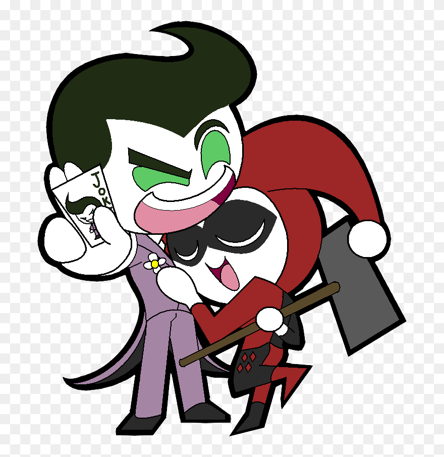 The Joker Clipart - Chibi Joker And Harley Quinn - Png Download