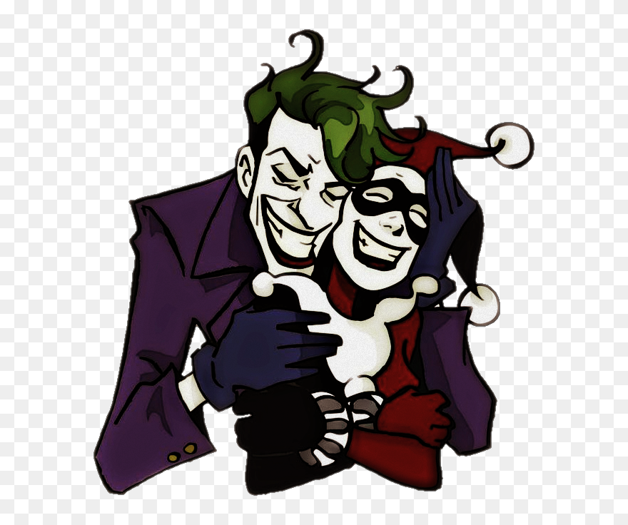 Transparent Joker And Harley Png - Harley Quinn Y El Guasón Dibujo Clipart
