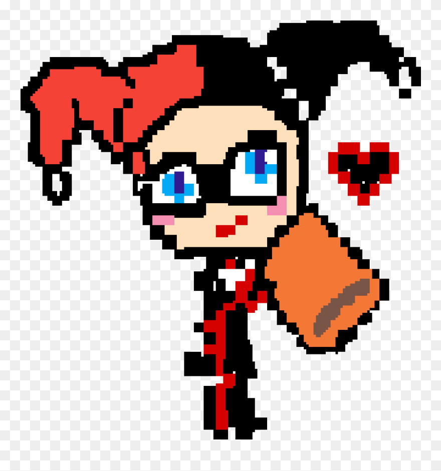 Pixel Art Harley Quinn Cute Clipart
