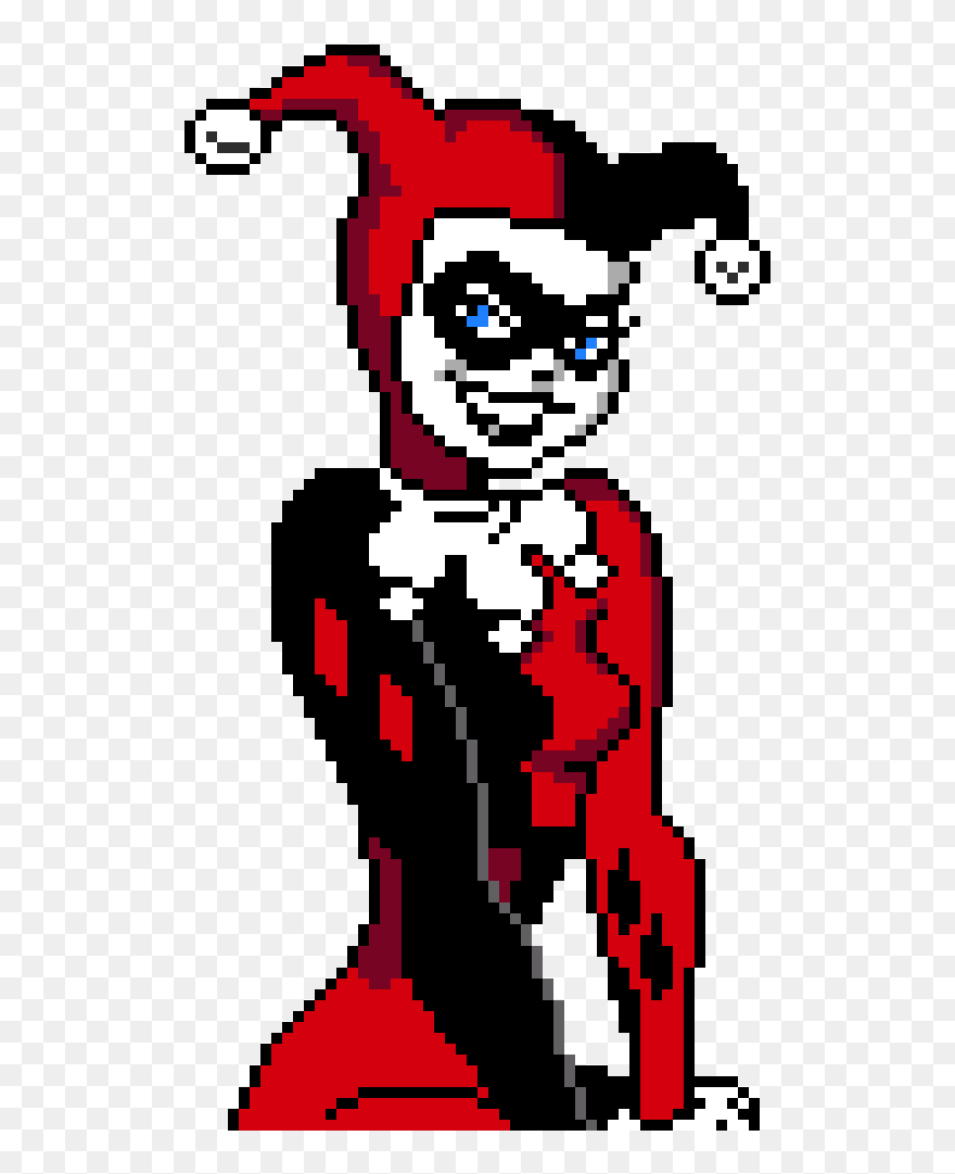 Harley Quinn Minecraft Pixel Art Clipart