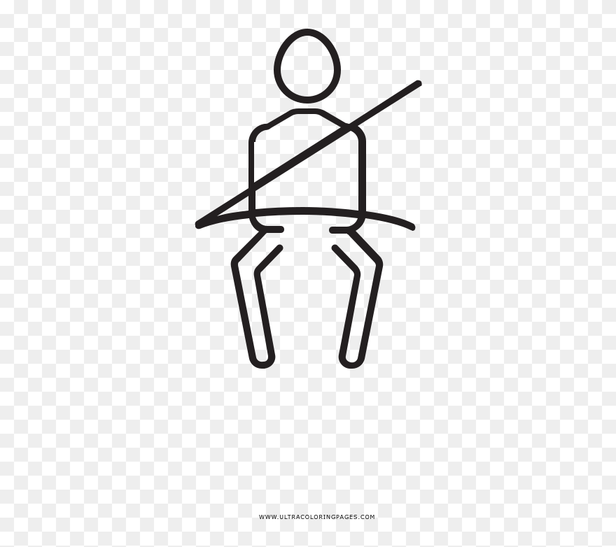 Seat Belt Coloring Page - Line Art Clipart