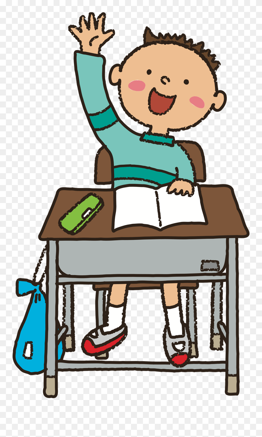 George Takei"s Ohmyyy Pod - Kid Raising Hand Clipart - Png Download
