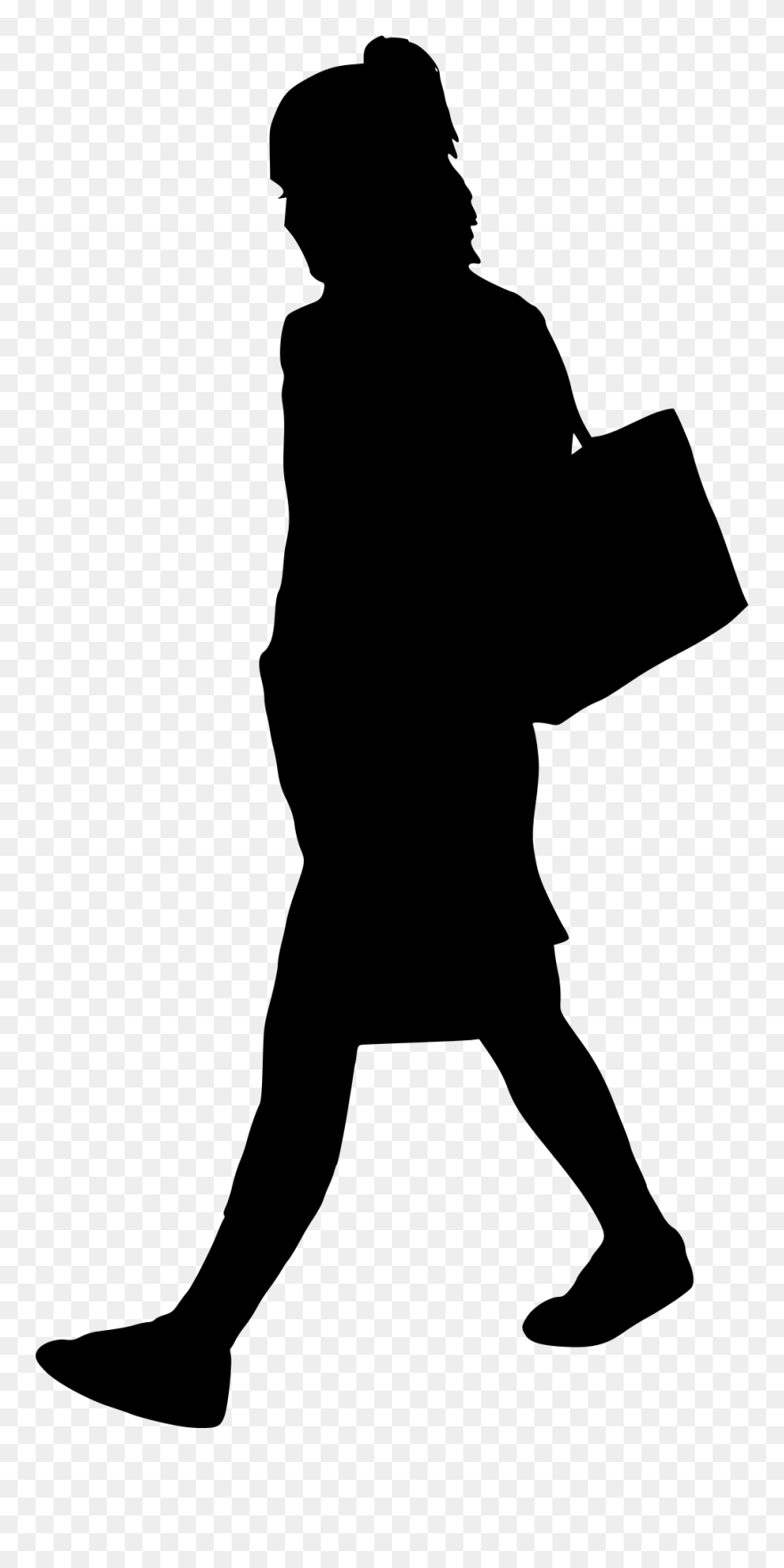 10 Woman Walking Silhouette - Woman Walking Silhouette Png Clipart