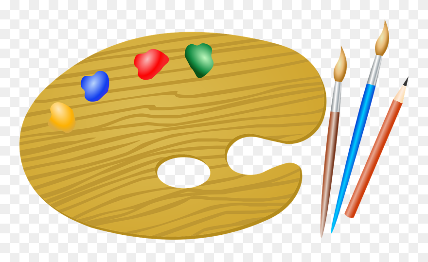 Transparent Paintbrush And Palette Png - Creative Tool In Painting Clipart