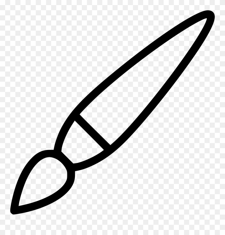 Tassel Brush Paintbrush Tool - Outline Of A Paintbrush Clipart