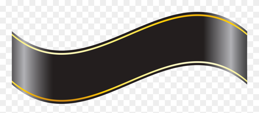 Black Banner Transparent & Png Clipart Free Download - Black Gold Ribbon Vector Png
