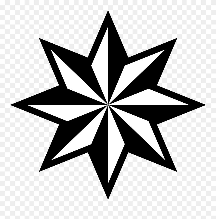 8 Point Star Clipart From Eight Point Star Clipart - 6 Point Nautical Star - Png Download