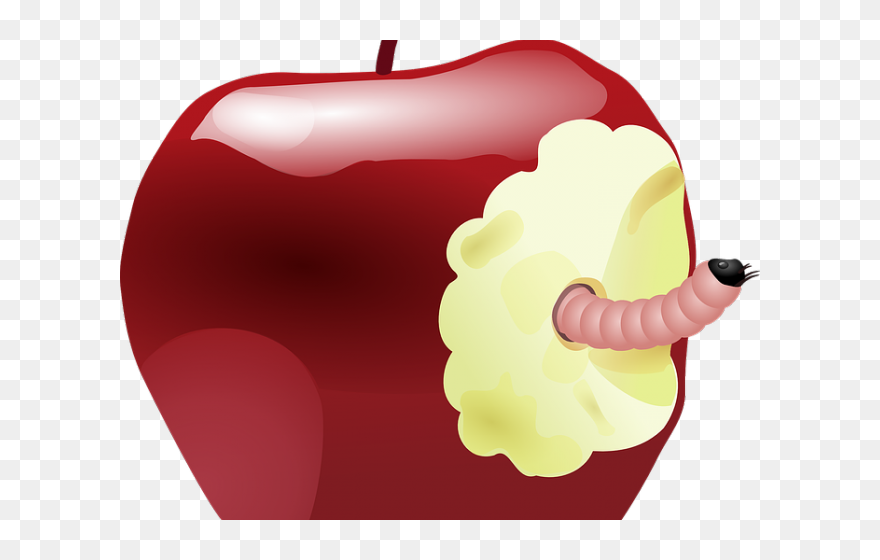 Apple With Worm Clipart
