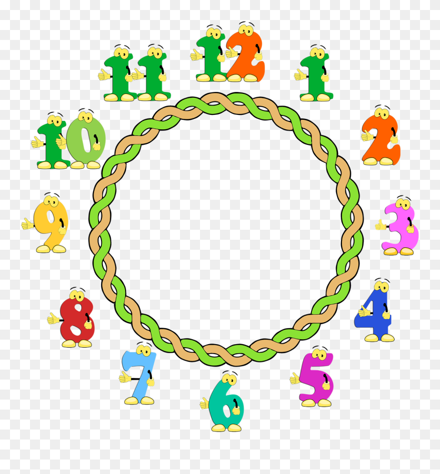 Numbers - Cartoon Clock Face Clipart