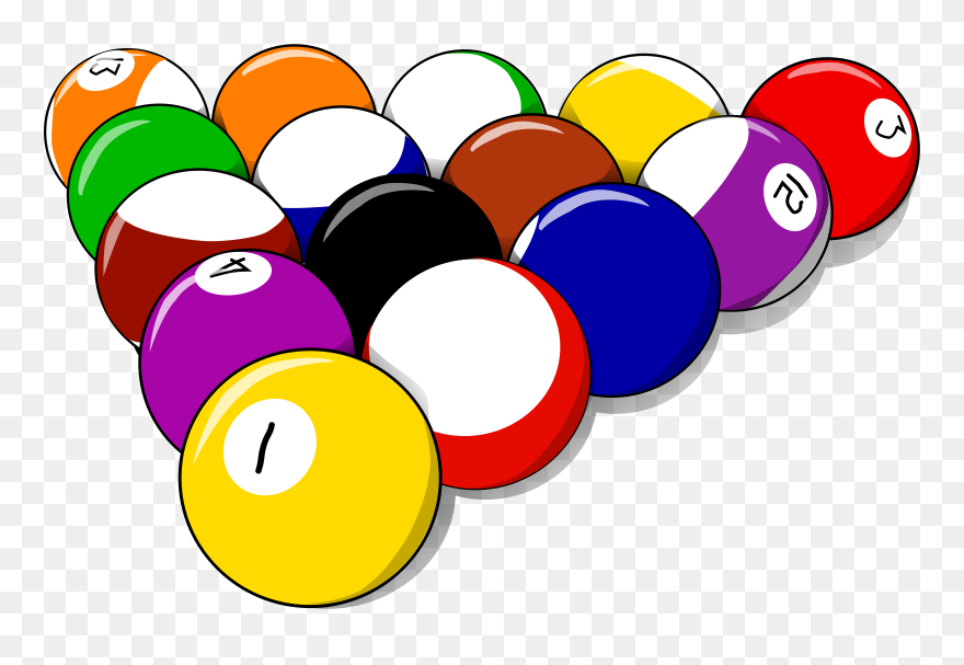 Vector Transparent Library Billiard Tables Billiards - Pool Balls Clipart - Png Download