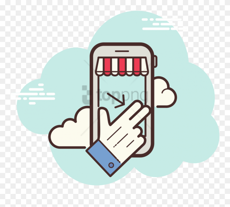 Free Png Mobile Shop Swipe Icon - Mobile Shoping Online Icon Clipart