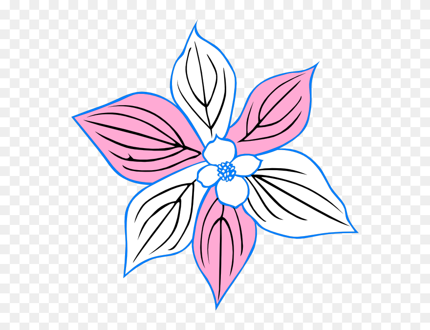 Outline Flower Clipart - Png Download