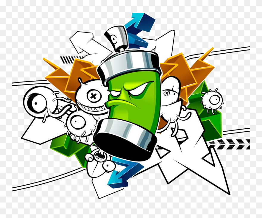 Clipart Resolution 1352*1096 - Graffiti Spray Can Drawing - Png Download