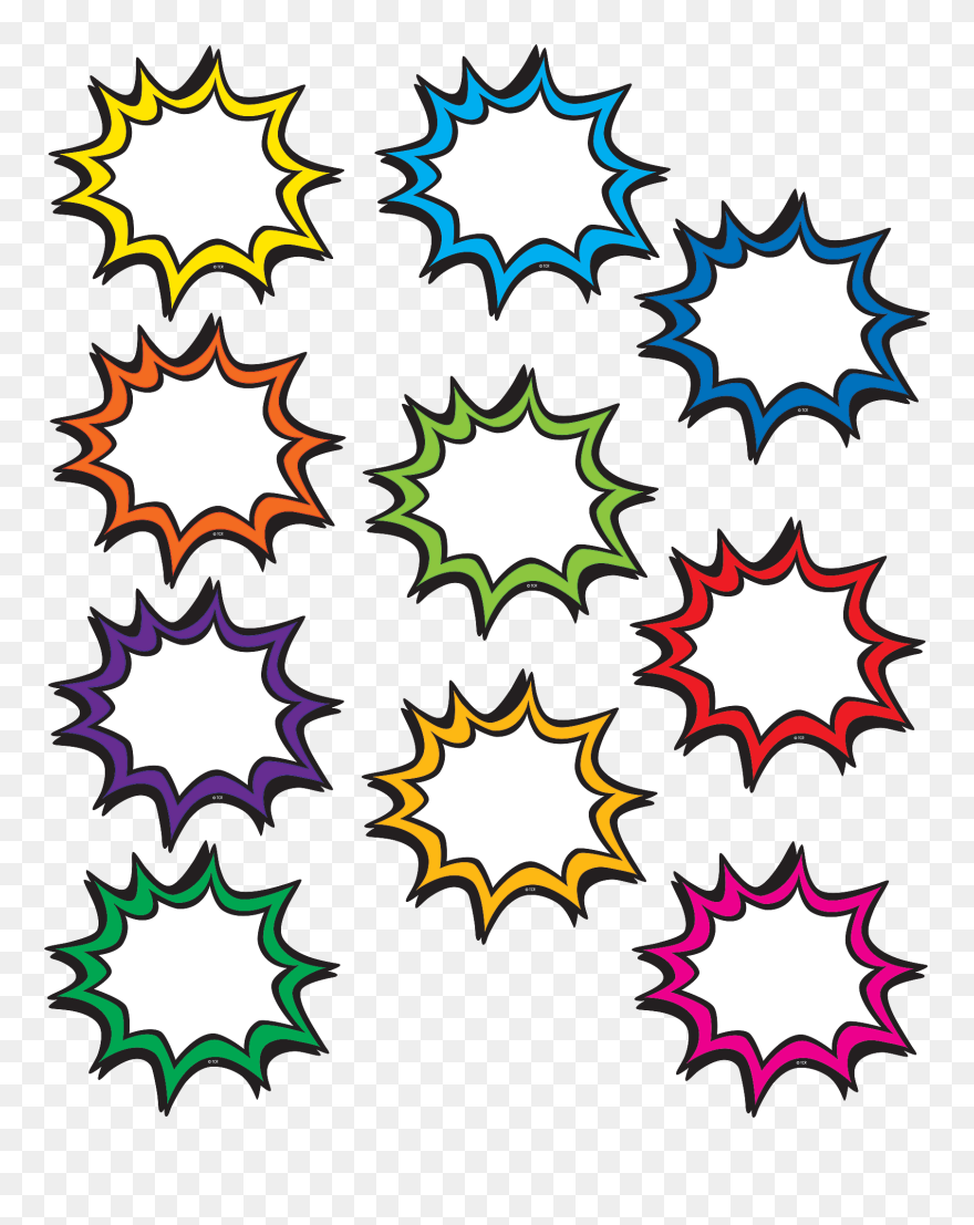 Transparent Decorative Label Clipart - Superhero Speech Bubbles Printable - Png Download