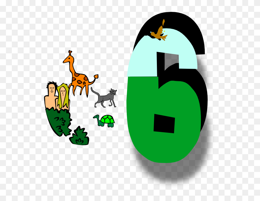 Day 6 Creation Clip Art At Clker - 7 Days Of Creation Number - Png Download